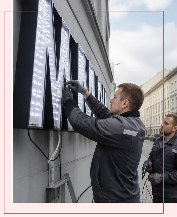 Изготовление и монтаж светодиодных LED вывесок в Химках