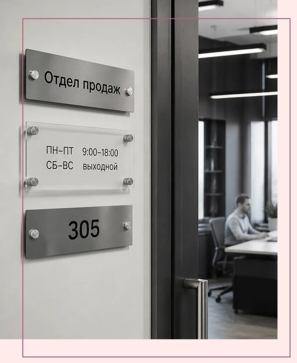 Офисные таблички на дверь в Химках по цене от 5080 р. | Аванза-Хмк